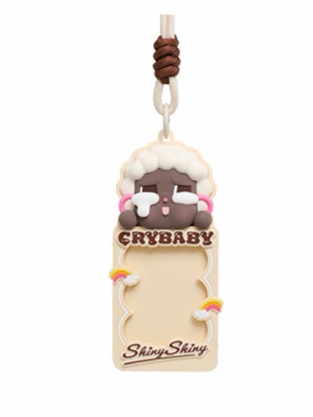 ShinyShiny Crybaby Beige & Brown Silicone Card Holder Lanyard